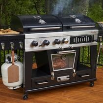 gas grill electric smoker combo