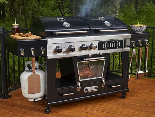 gas grill electric smoker combo