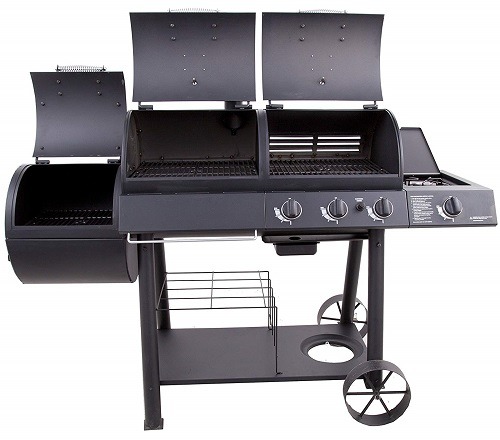 propane and charcoal grill and smoker