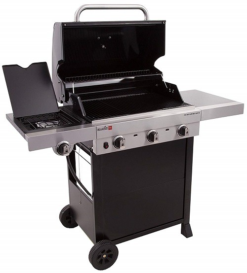 Char-Broil Red 3-burner Gas Grill Stainless Steel With Side Burner